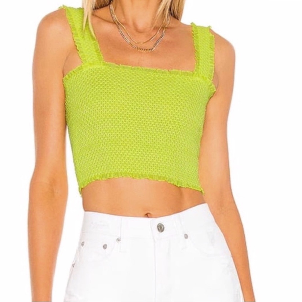 Alice + Olivia smocked ruffle crop top 
NWT